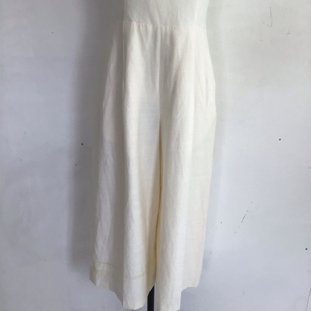 Club Monaco Women Elegant Buttery Cream Yellow Sleeveless Jumpsuit Size 6 - Picture 7 of 16